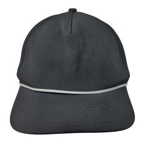 Getaway Men's Snapback Hat Black Adjustable Blank Rope Accent